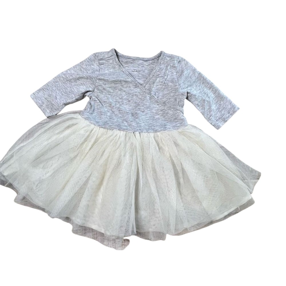 Old Navy Charlatte Grey Tutu Bodysuit Wrap Dress 6-12 months Balletcore Babycore